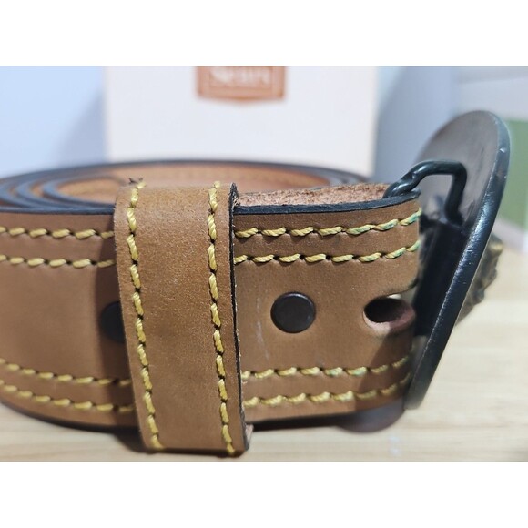 Vintage Sears Native American Belt Buckle W/ Belt. With Box. Size 36 - Picture 9 of 12